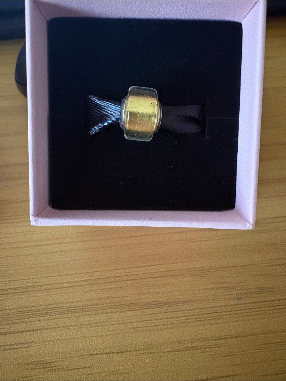 Pandora Gold Glass Spacer Charm - Shiny Gold Tone - Picture 3 of 4